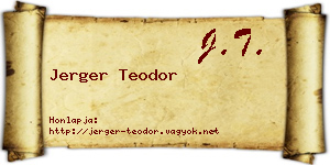 Jerger Teodor névjegykártya